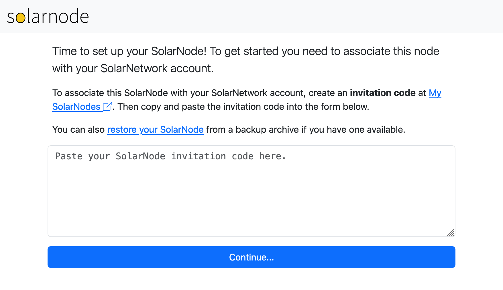 SolarNode invitation acceptance form