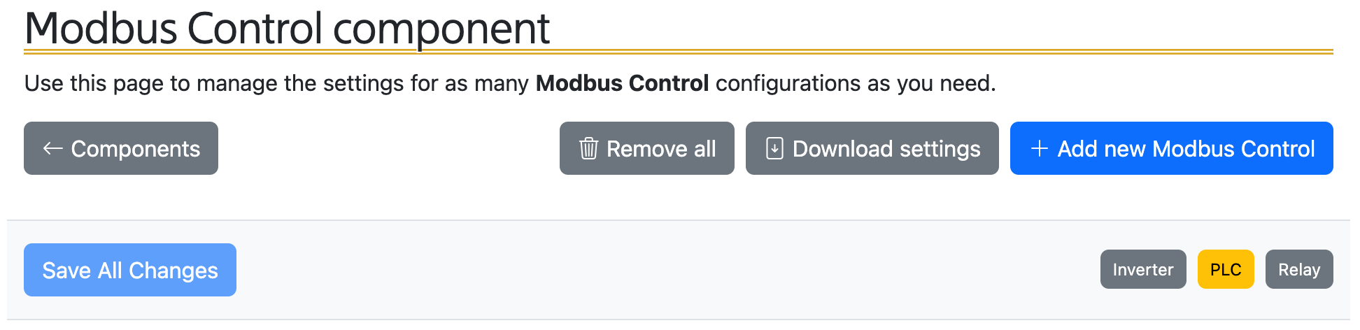 Modbus Control instance names