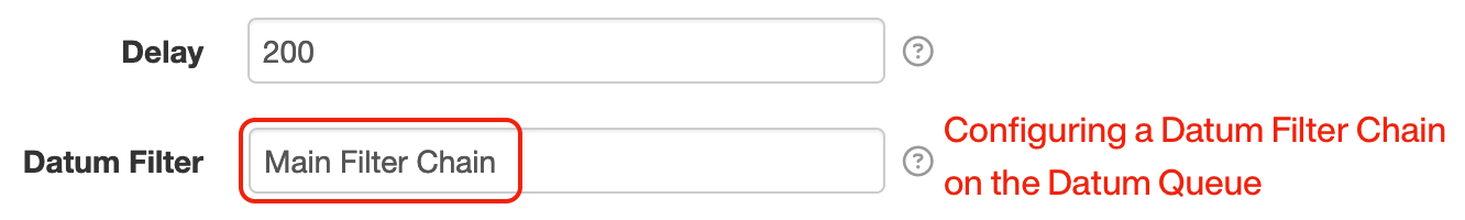 Configuring a filter on the Datum Queue