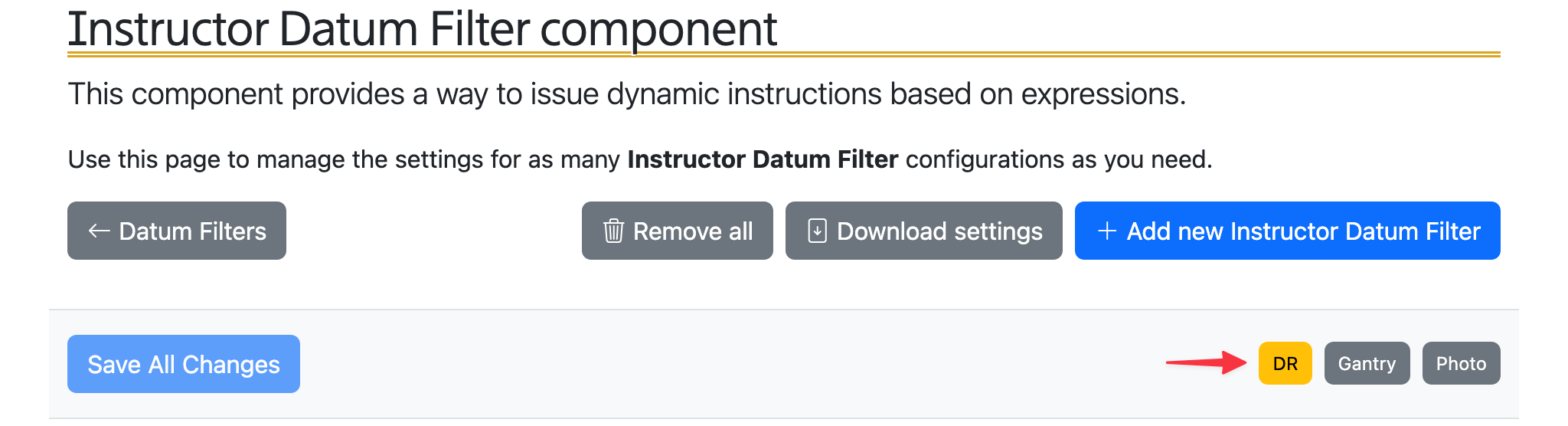 Instructor Datum Filter instance names