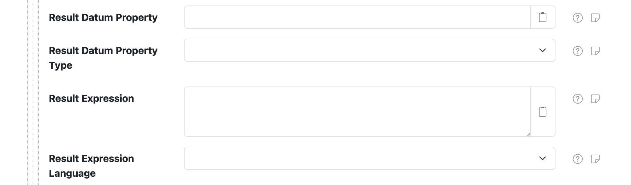 Result Expression Configuration settings