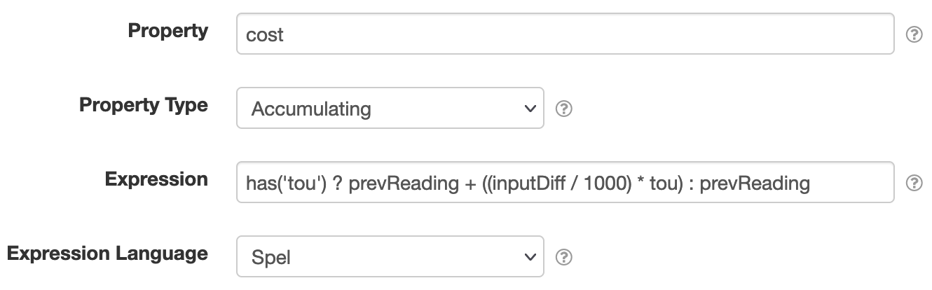 Virtual Meter Datum filter expression settings