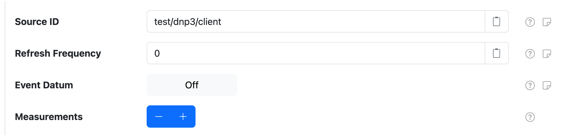 DNP3 Datum Source settings