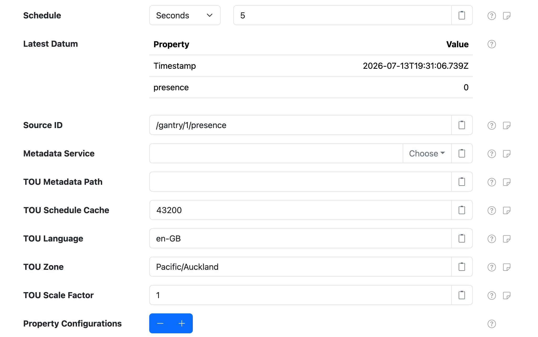 Fixed Data settings