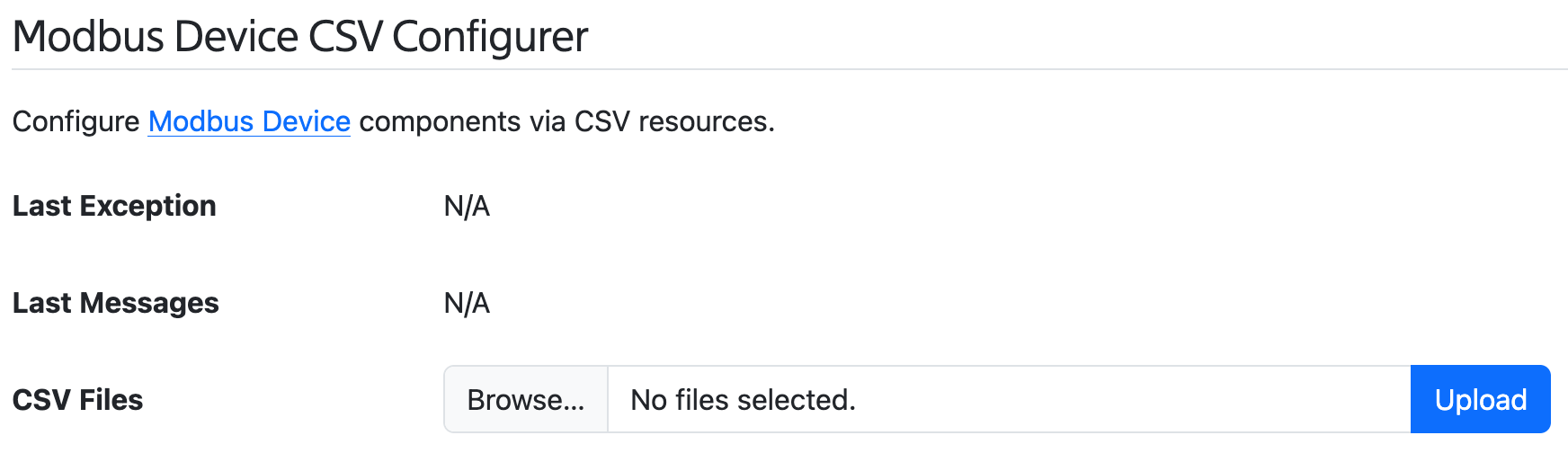 CSV Configurer settings