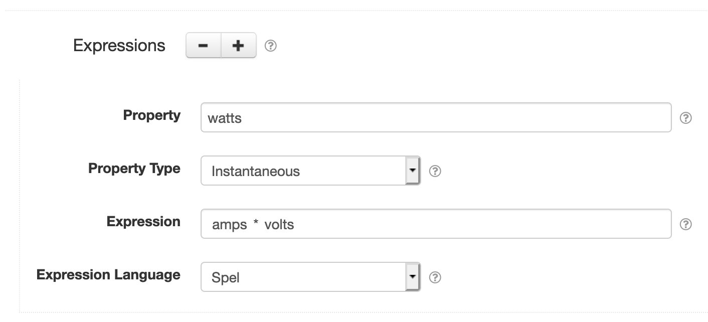 Example expression settings