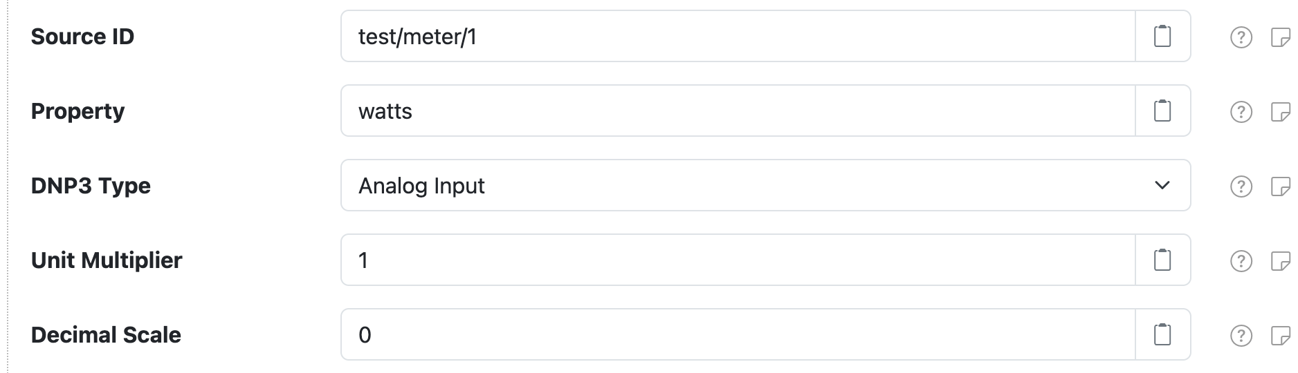DNP3 Outstation measurement settings