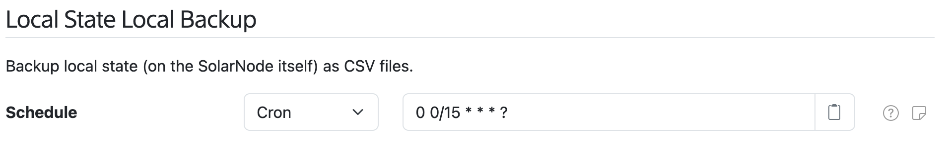 Local State CSV backup service