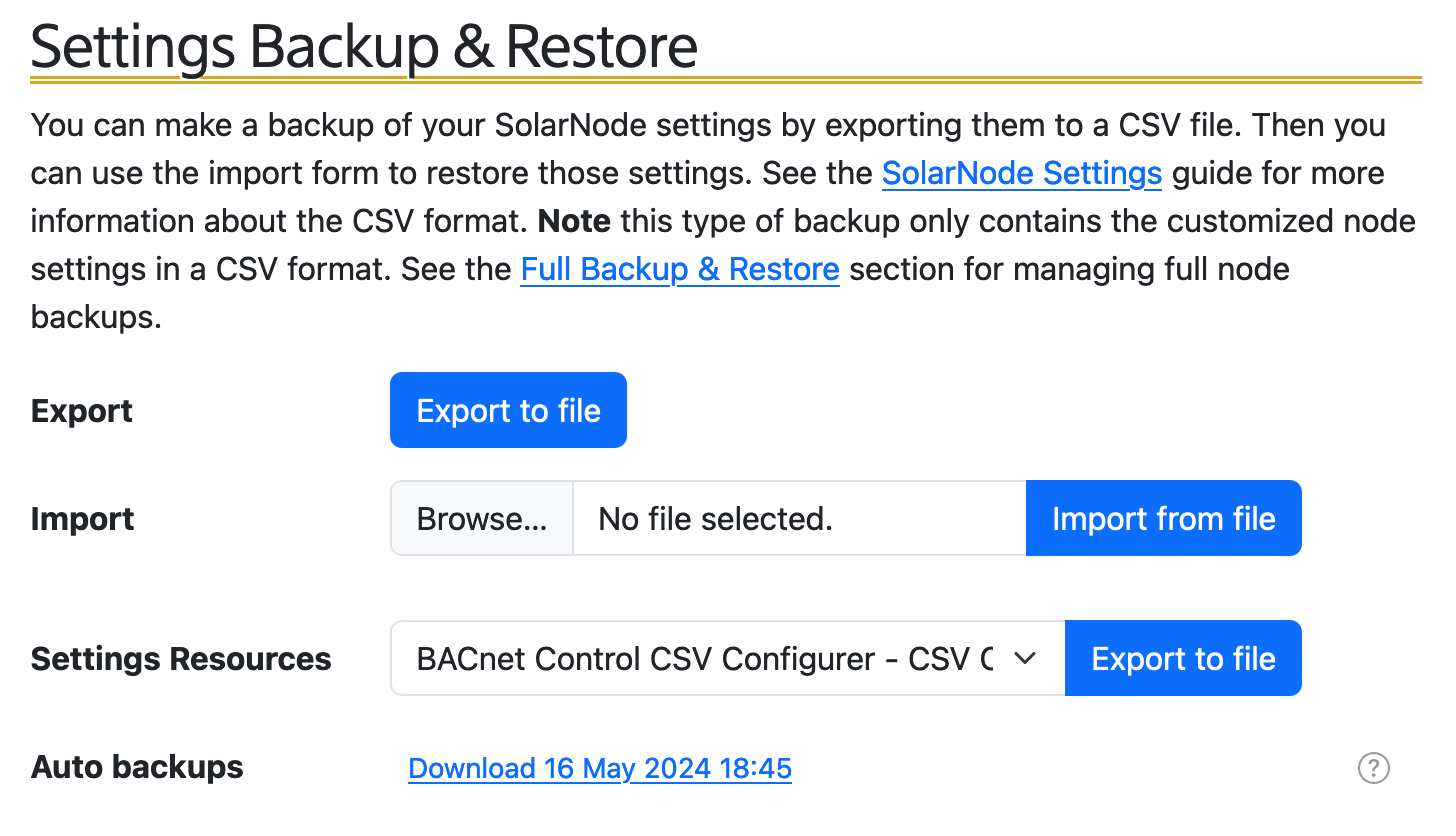 SolarNode settings backup/restore form