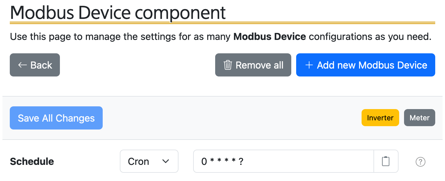 Component management UI