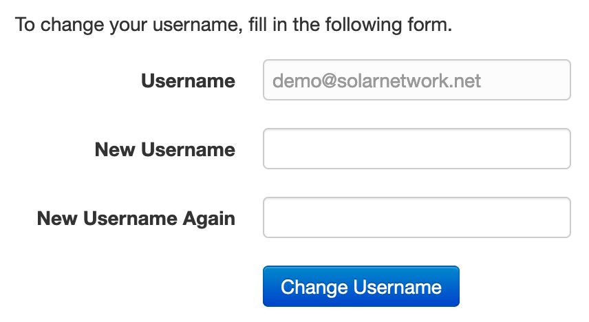 SolarNode profile change username form