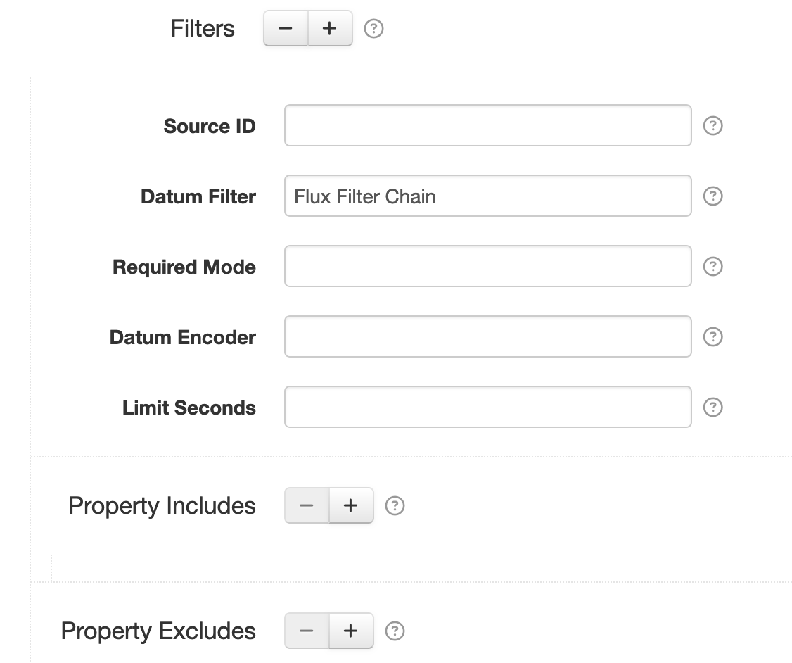 SolarFlux filter settings