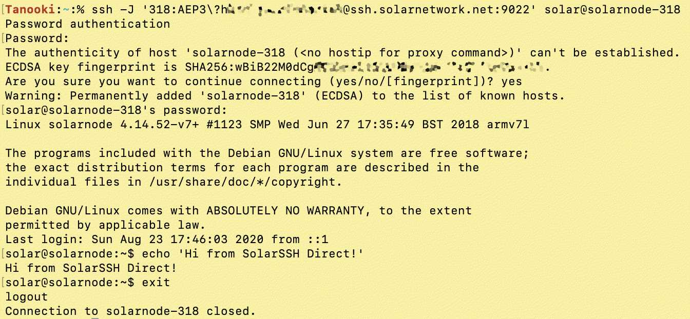 SolarSSH Direct Terminal